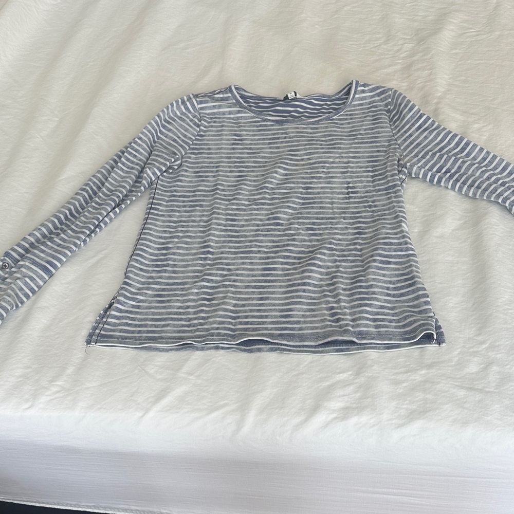 Lucky Brand Blue and White Striped Top
